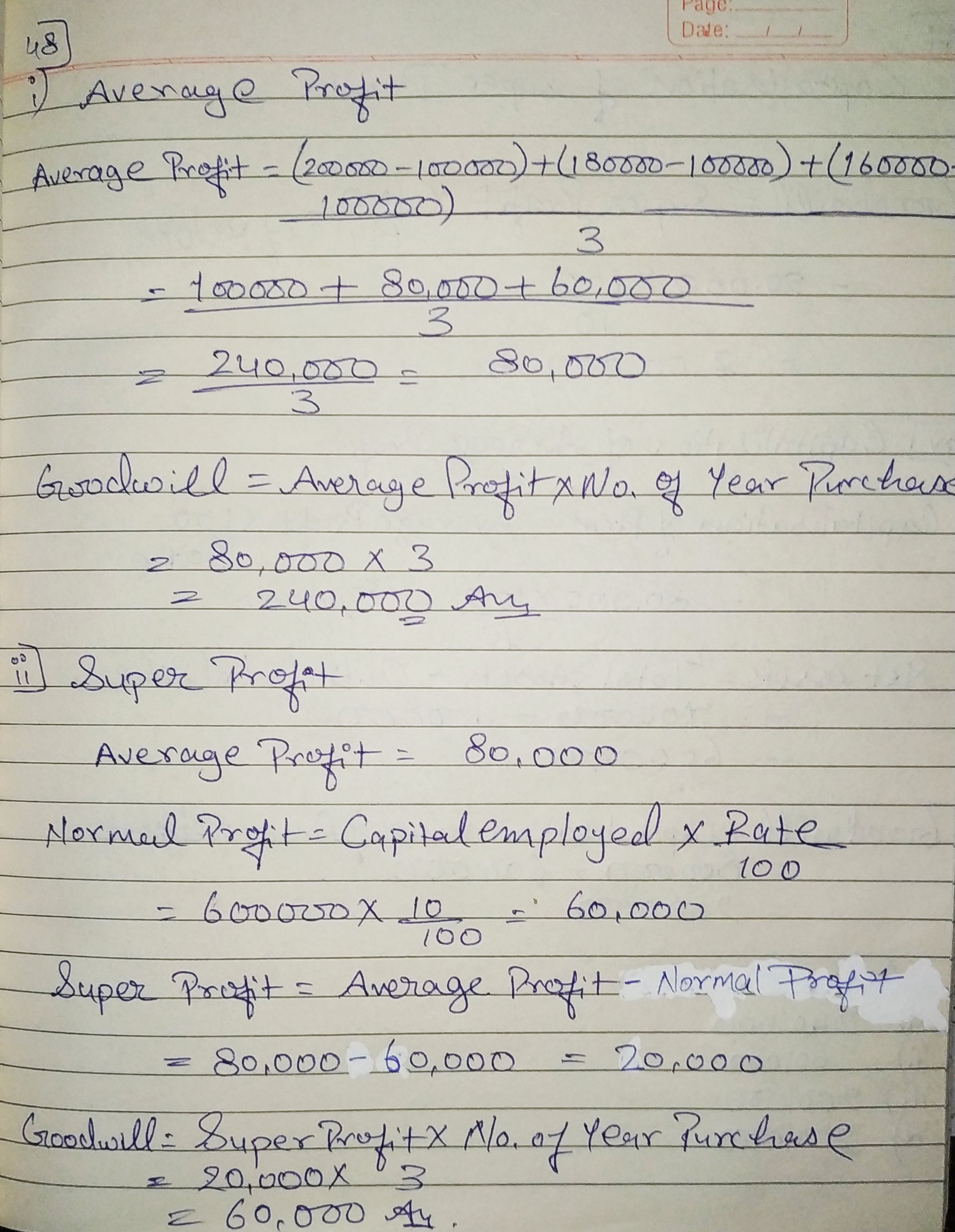 T.S. Grewals - Goodwill: Nature and Valuation Unsolved Solution