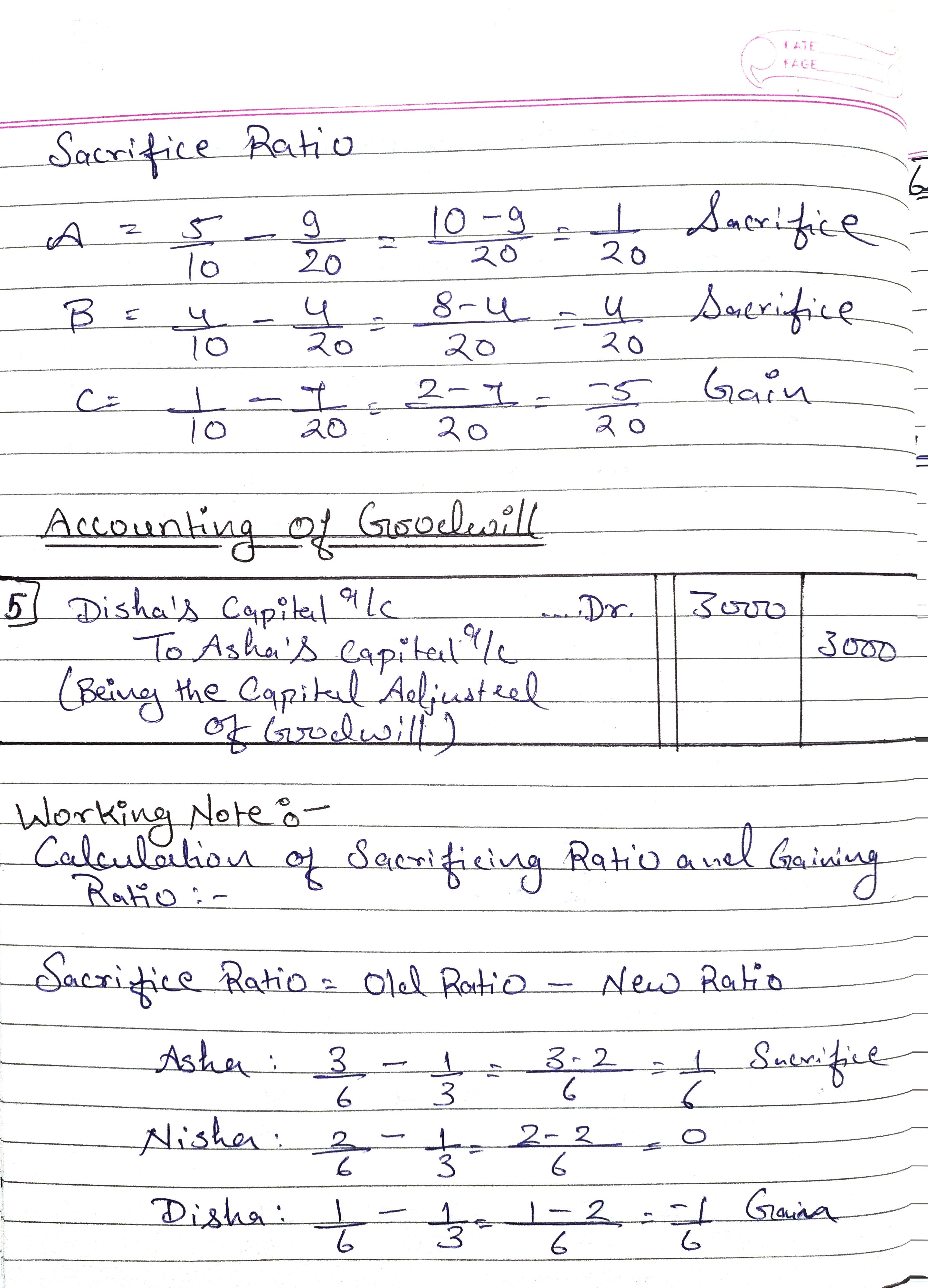 Answers of Change in Profit-Sharing Ratio Among the Existing Partners Ts Grewal Book Edition 2022-23(Page 4)