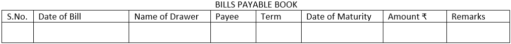 Bills Payable Book Format