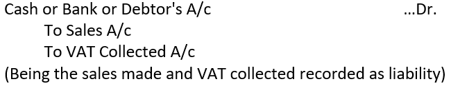 VAT is collected at the time of sales Journal Entry